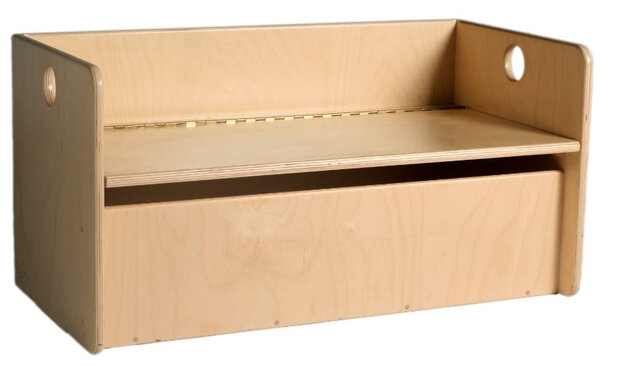opbergkist Kubus junior 35 x 70 cm hout naturel