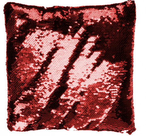paillettenkussen junior 29 x 29 cm rood/paars/zilver
