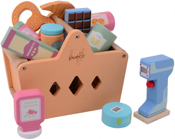 winkelmandje junior hout 15-delig