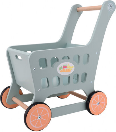 winkelwagen junior 47 cm hout grijsgroen
