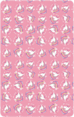 deken Unicorn meisjes 150 x 95 cm polyester roze