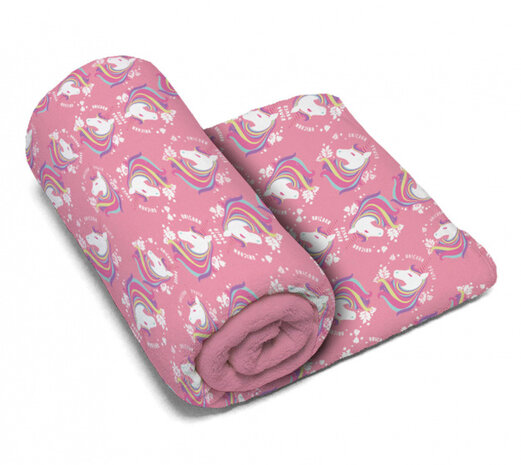 deken Unicorn meisjes 150 x 95 cm polyester roze