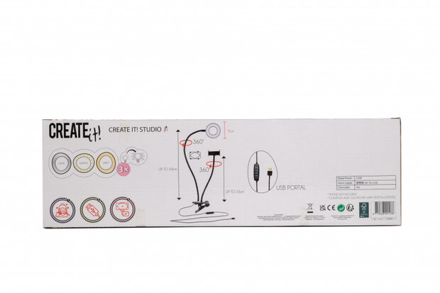 videomaker Basis junior 33 - 54 cm usb 2,5W zwart