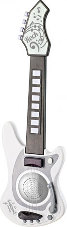 elektronische gitaar Music junior 65 cm wit/grijs 3-delig