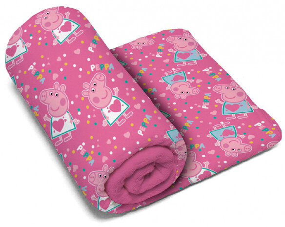 fleecedeken Peppa Pig junior 150 x 95 cm polyester roze