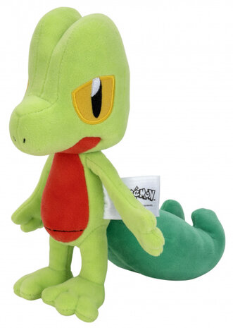 knuffel Treecko junior 20 cm pluche groen/rood