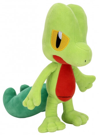 knuffel Treecko junior 20 cm pluche groen/rood