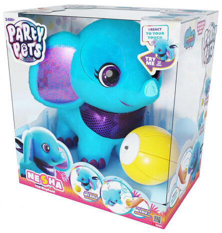 knuffelolifant Nesha interactief junior pluche blauw