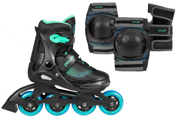 inline skates Joker combo-set 82A zwart/groen maat 37/40