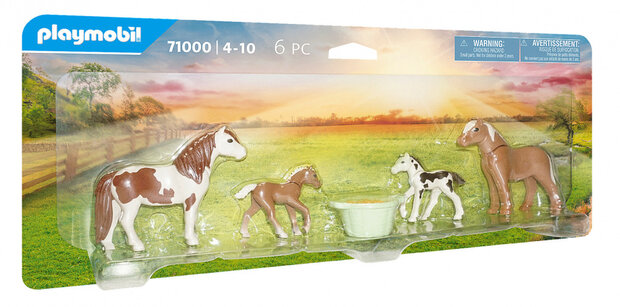 Country - 2 IJslandse pony&#039;s met veulens (71000)
