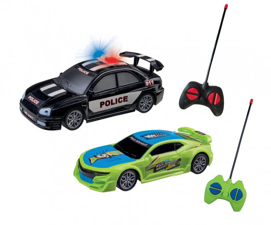 auto&#039;s RC Chasing junior 1:22 zwart/groen 4-delig