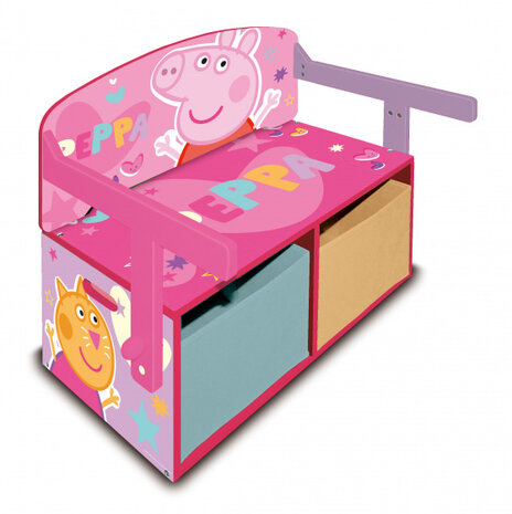speelgoedbank 3-in-1 Peppa Pig 60 x 70 cm hout roze