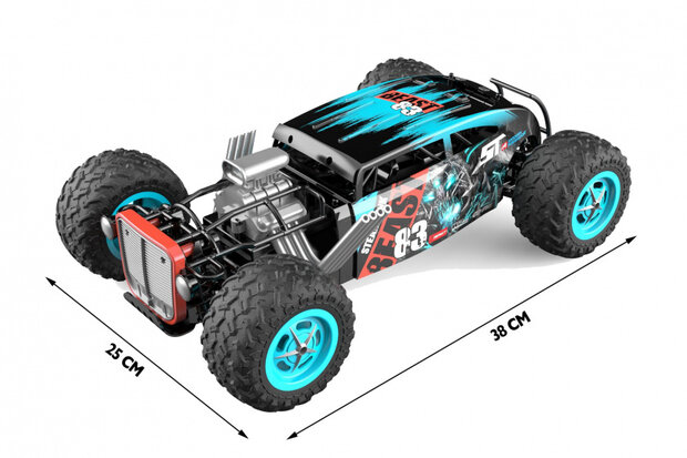 raceauto RC Giant Beast 2.0 junior 1:12 blauw/zwart