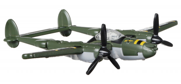 vliegtuig Sky Busters P-38 Lightning 10 cm die-cast groen