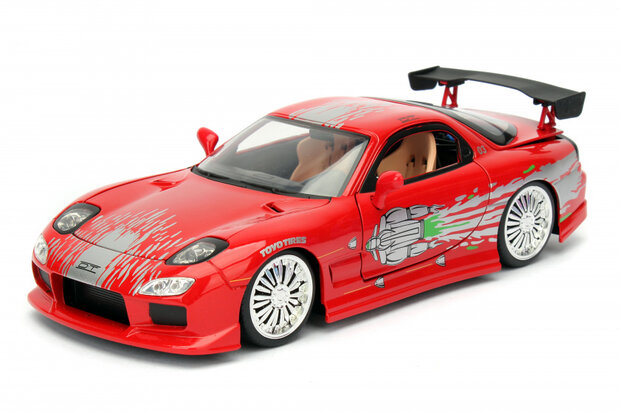 auto Fast &amp; Furious 1993 Mazda RX-7 1:24 rood