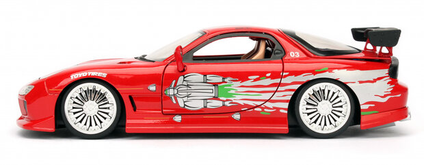 auto Fast &amp; Furious 1993 Mazda RX-7 1:24 rood