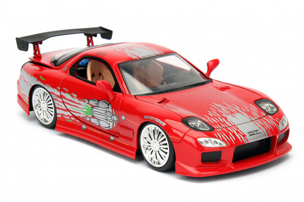 auto Fast &amp; Furious 1993 Mazda RX-7 1:24 rood