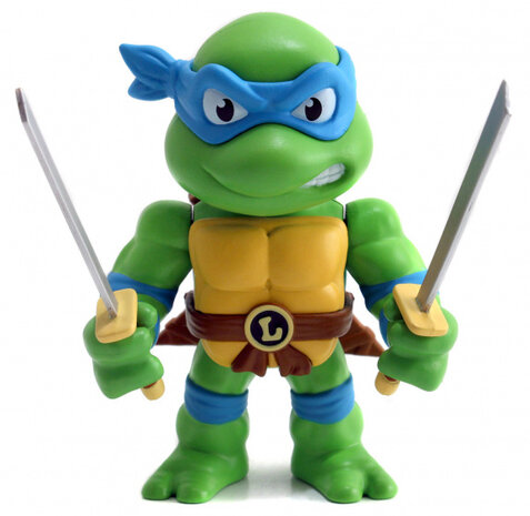 speelfiguur Turtles Leonardo 10 cm die-cast groen/geel