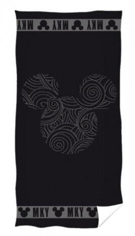 badlaken Mickey Beach junior 70 x 140 cm katoen zwart