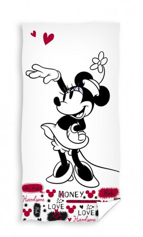 badlaken Minnie Beach junior 70 x 140 cm katoen wit