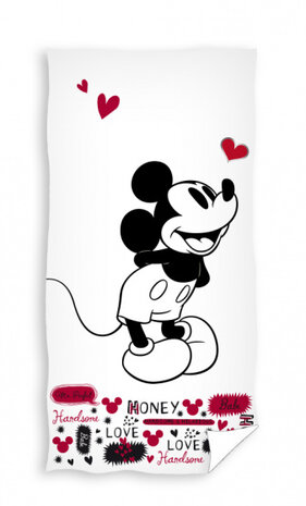 badlaken Mickey Beach junior 70 x 140 cm katoen wit