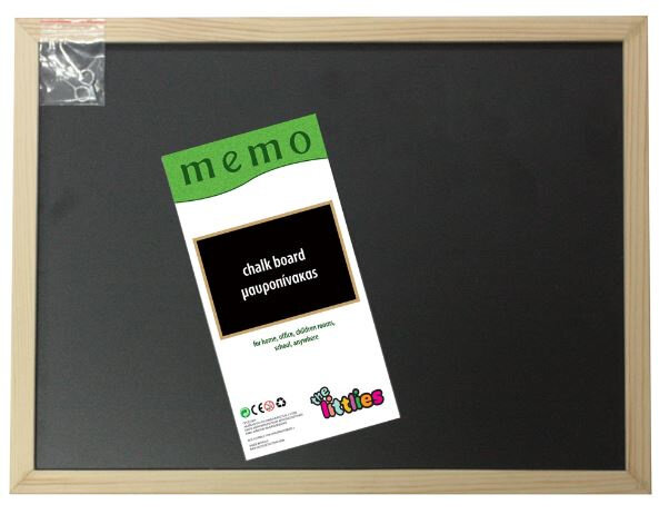 krijtbord 40 x 60 cm hout zwart/naturel