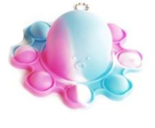 fidgetspel Octopus marble 9,2 cm turquoise/paars