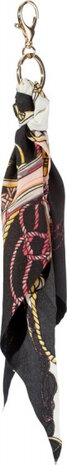 sleutelhanger Strik junior polyester zwart/goud