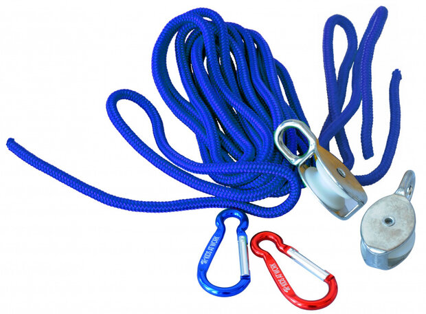 takelset junior 5 meter nylon/staal blauw 6-delig