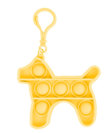 sleutelhanger Fidget Hond 8 cm siliconen oranje