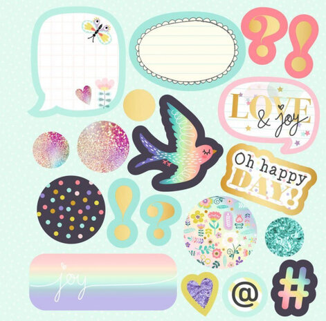 stickerboek Flowers &amp; Friends 17 cm mintgroen 600 stickers