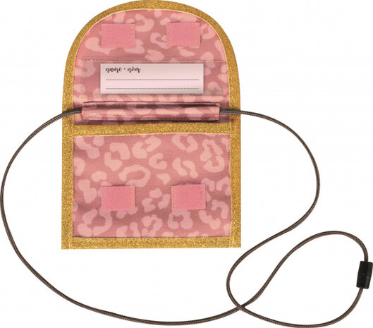 portemonnee Sweet Wild Cat meisjes 13 x 10 cm roze/goud