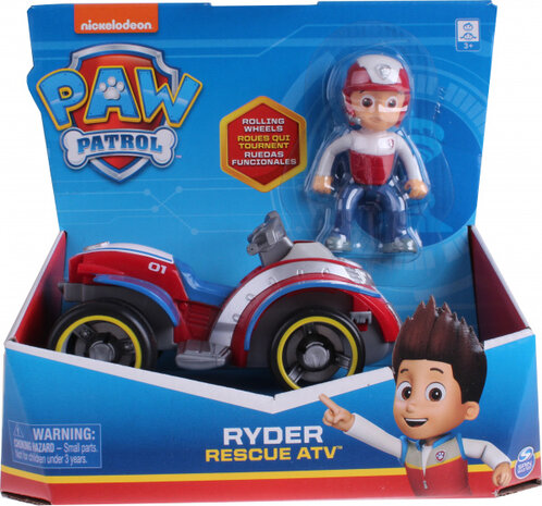 speelfiguur Paw Patrol Ryder 12 cm rood 2-delig