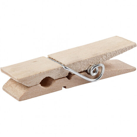 mini-wasknijpers 7,2 x 2 cm hout naturel 10 stuks