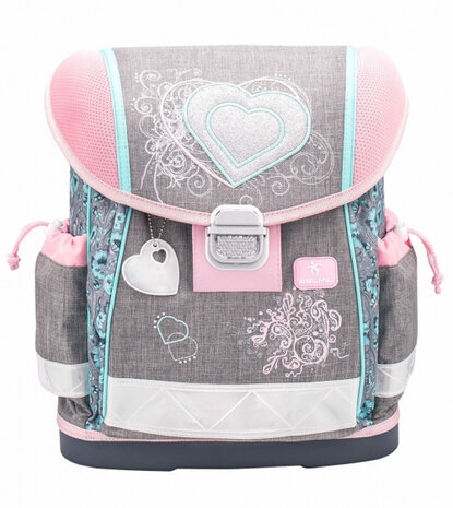 rugzakset Trendy Love 19 liter polyester grijs 4-delig