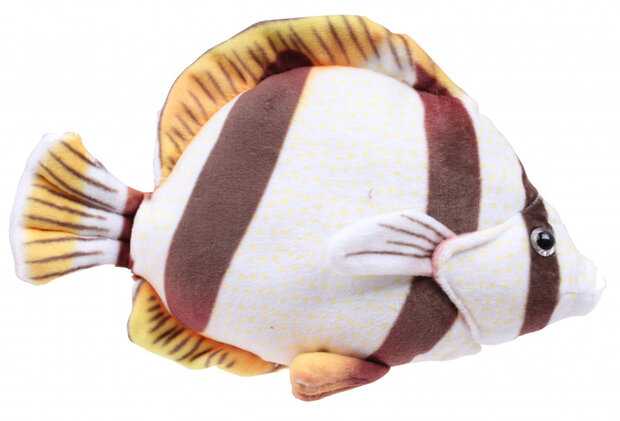 knuffelvis Tropical 21 cm pluche wit/bruin