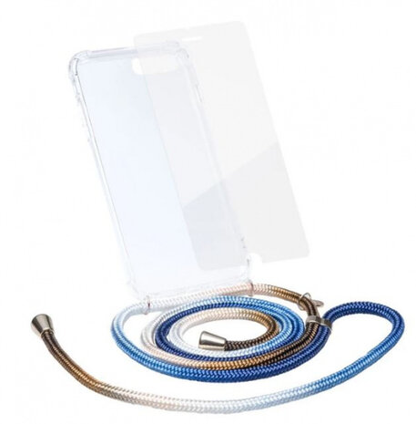 telefoonhoesje Axento transparant/blauw/wit/bruin