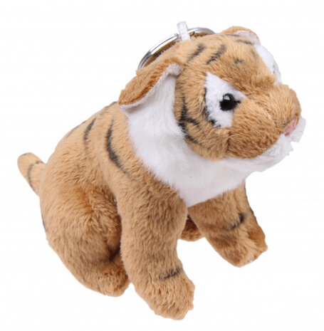 sleutelhanger tijger 12 cm pluche bruin