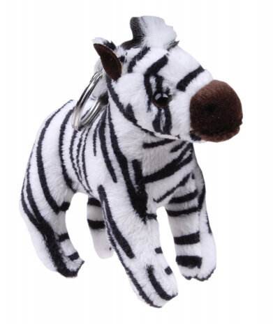 sleutelhanger zebra 12 cm pluche zwart/wit