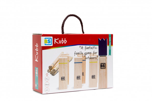 buitenspel Kubb junior 30 x 5 hout naturel/blauw