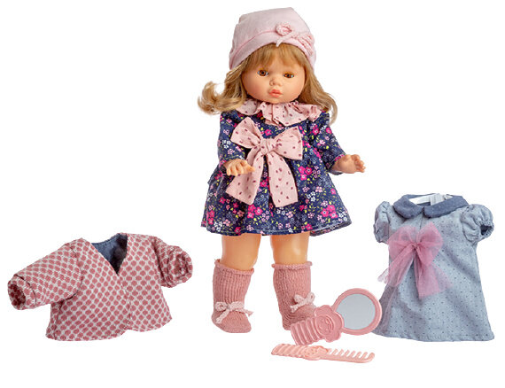 tienerpop Colette meisjes 45 cm donkerblauw/roze
