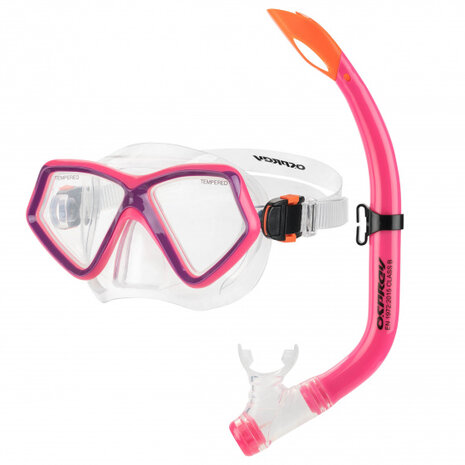 snorkelset junior siliconen roze