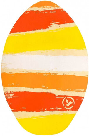 skimboard Stripes junior 50 x 76 cm hout rood/oranje/geel