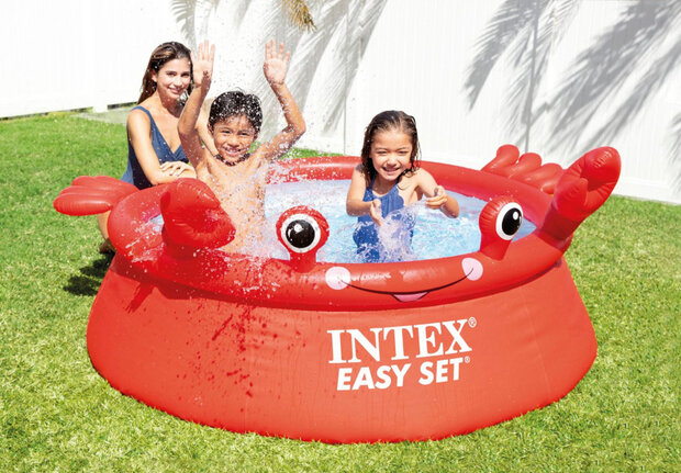 opblaaszwembad 26100NP Happy Crab 183 x 51 cm rood