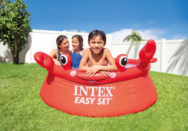 opblaaszwembad 26100NP Happy Crab 183 x 51 cm rood