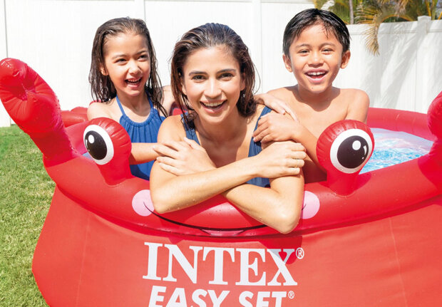 opblaaszwembad 26100NP Happy Crab 183 x 51 cm rood