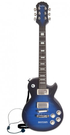 draadloze elektrische gitaar junior blauw/zwart 3-delig