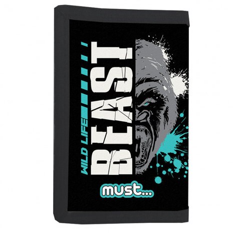 portemonnee Wild Live Beast 26 x 8 x 13 cm polyester zwart