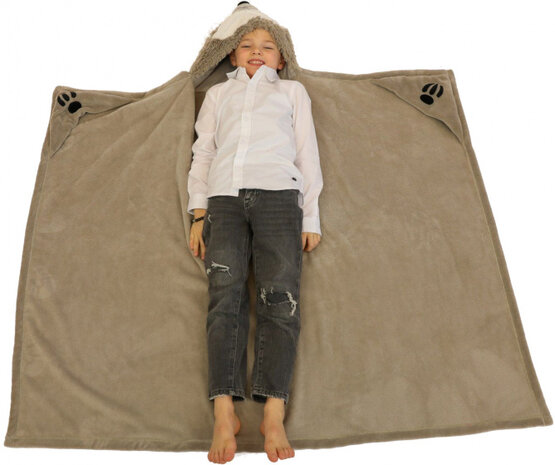 deken Luiaard junior 130 x 100 cm fleece bruin