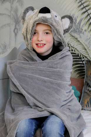 deken Koala junior 130 x 100 cm fleece grijs